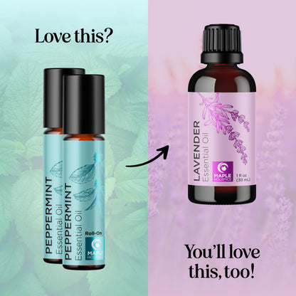 Peppermint Oil Roll-On | Pure Peppermint Rollerball for Headaches (2 Pack)