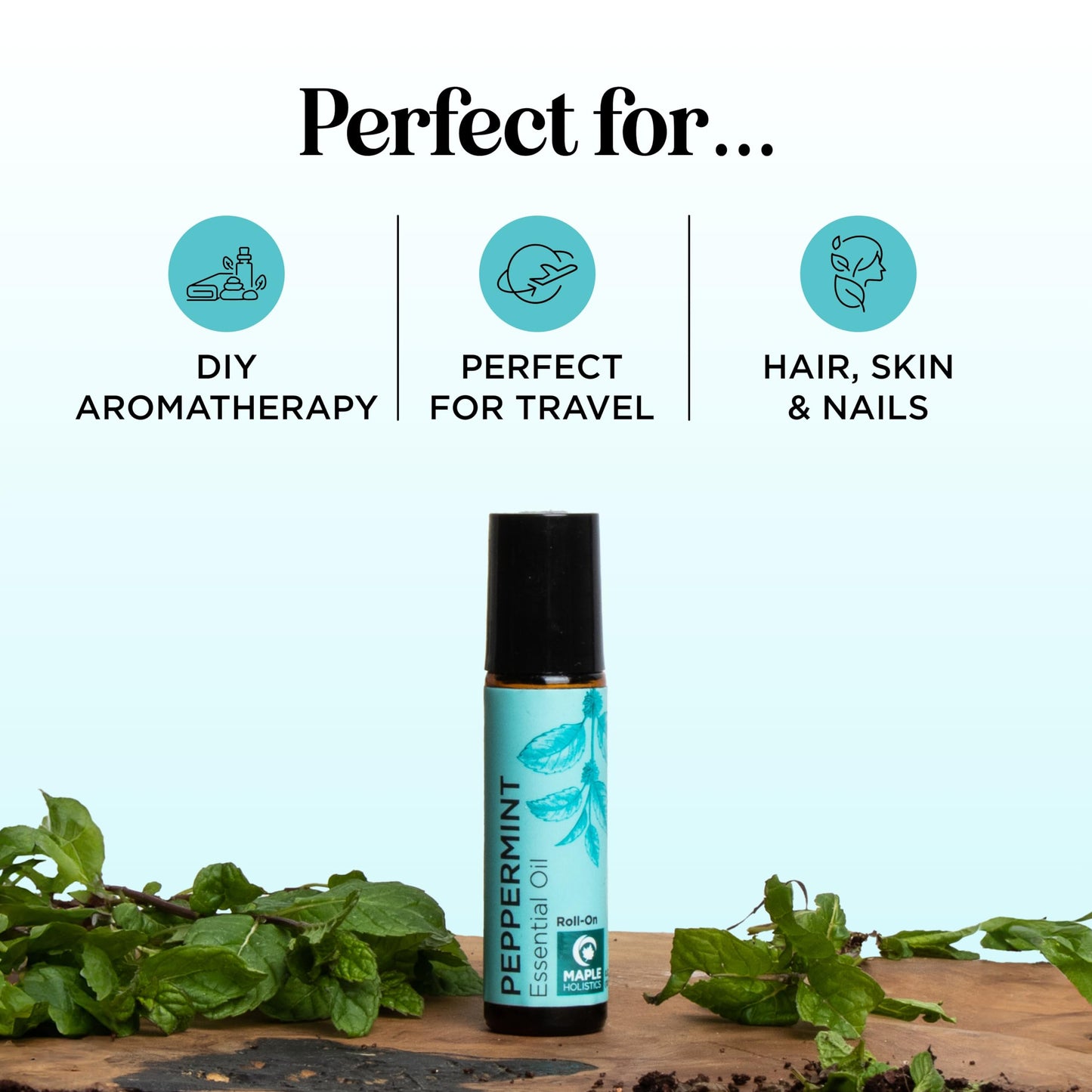 Peppermint Oil Roll-On | Pure Peppermint Rollerball for Headaches (2 Pack)