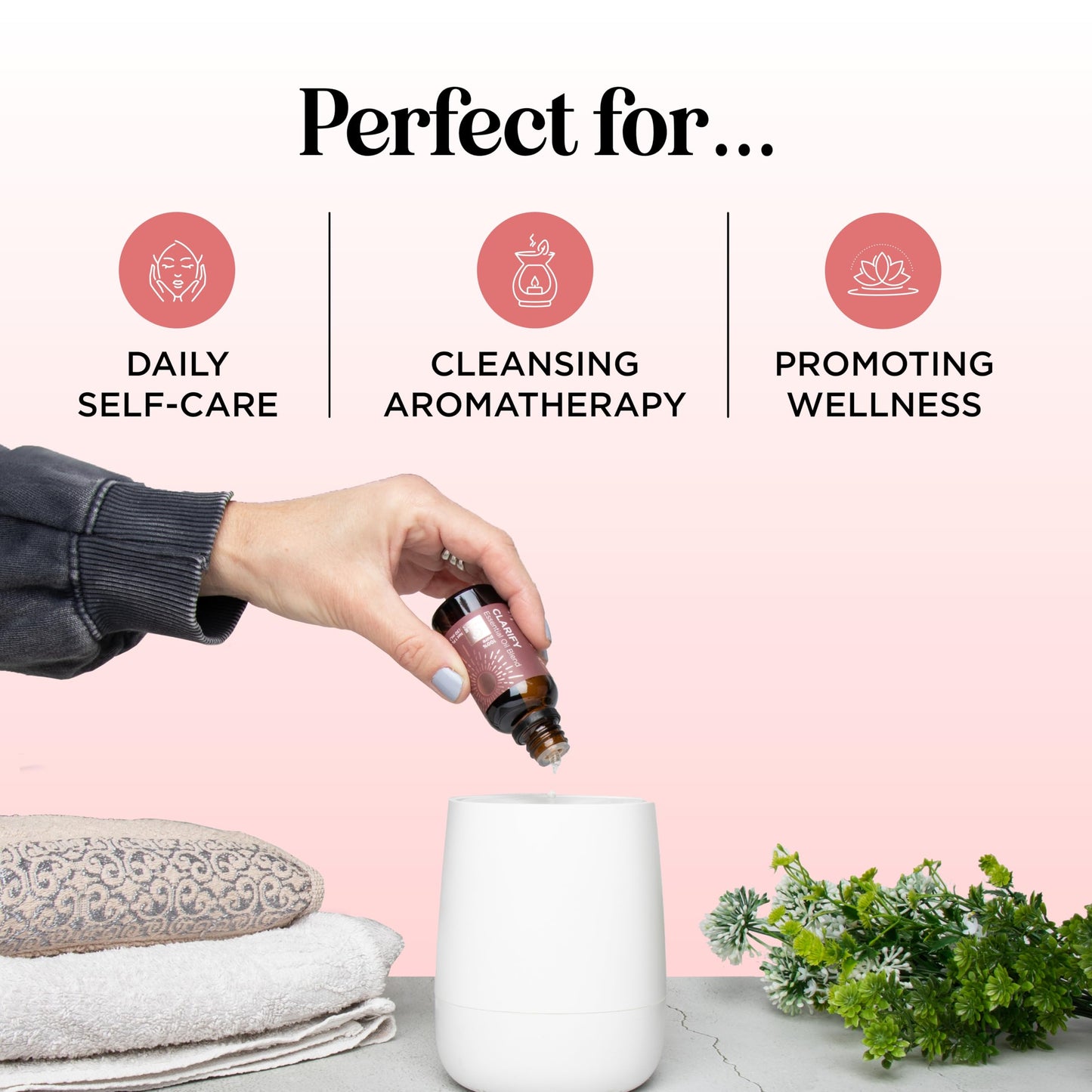 Clarify Headache Essential Oil Blend for Diffusers | Peppermint, Rosemary & Lavender