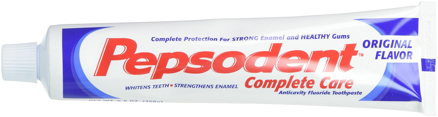 Pepsodent Complete Care Anticavity Fluoride Toothpaste – Original 5.5 oz (Pack of 6)