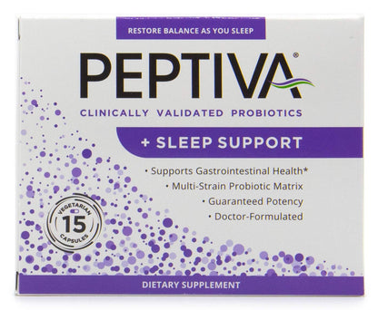 Peptiva 26 Billion CFU Probiotic and Sleep Support – Clinically Validated Multi-Strain Probiotic + Melatonin – 15 Count