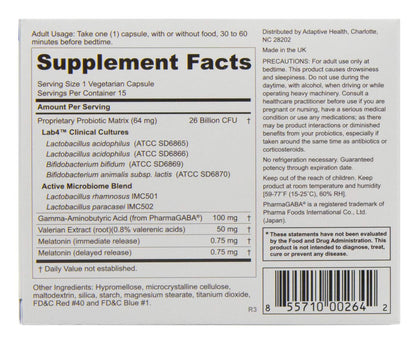 Peptiva 26 Billion CFU Probiotic and Sleep Support – Clinically Validated Multi-Strain Probiotic + Melatonin – 15 Count