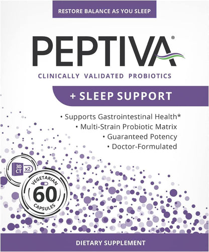 Peptiva Probiotic + Sleep (26B CFU, 60 ct) – Clinically Validated