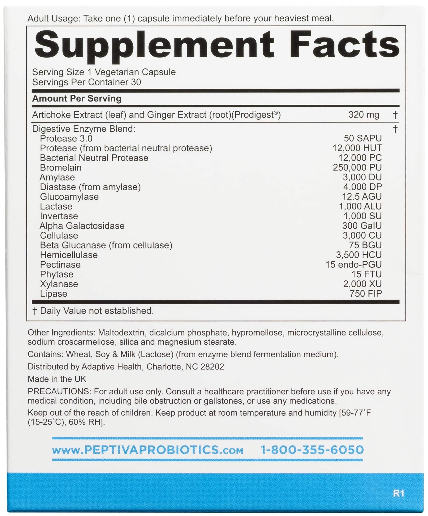 Peptiva Digestive Enzymes + Prodigest – 30 Count | Bloating & Digestive Support