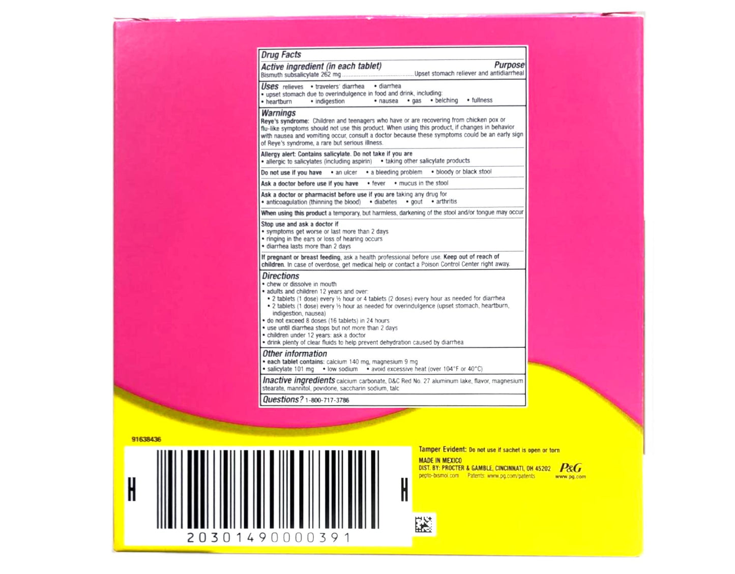 Pepto Bismol Chewables Dispenser – 32 Packs of 4 | Quick Digestive Relief & Symptom Support