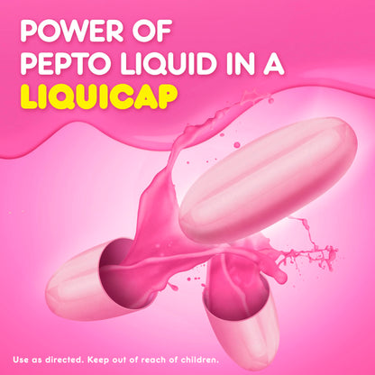 Pepto Bismol Liquicaps - Multi-Symptom Relief for Nausea, Heartburn, Indigestion, Upset Stomach & Diarrhea | 48 Liquicaps