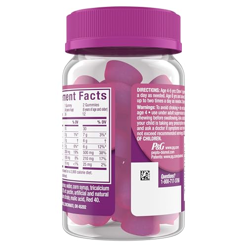 Pepto Kids Gummies – Multi-Symptom Relief for Occasional Upset Stomach | Ages 4+