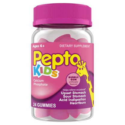 Pepto Kids Gummies – Multi-Symptom Relief for Occasional Upset Stomach | Ages 4+