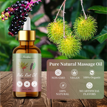 Peralpow Organic Poke Root Oil - Lymphatic Support & Deep Tissue Relief