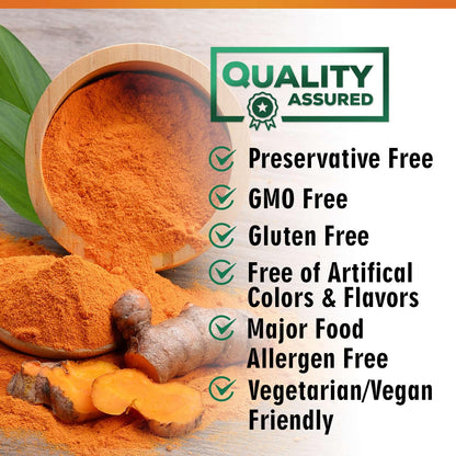 Turmeric Curcumin 1950mg with BioPerine – 95% Curcuminoids, Organic Turmeric & Ginger, 180 Capsules