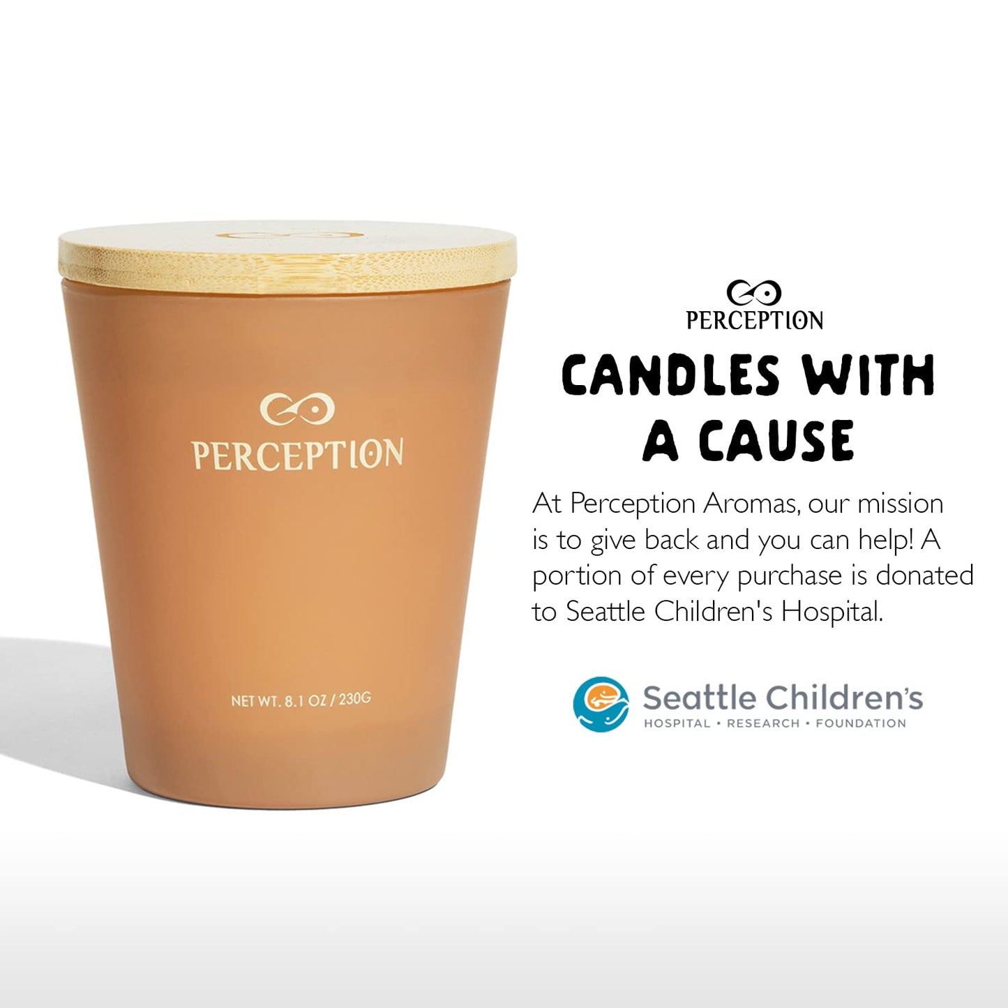 Perception Aromas Luxury Sandalwood Thyme Candle | Hand-Poured Soy, 50-Hour Burn Time, Gift Box