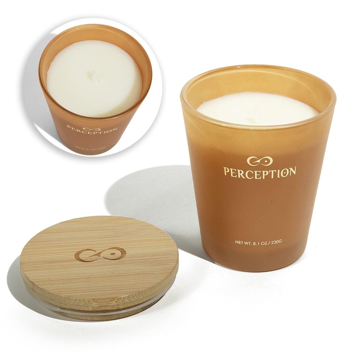 Perception Aromas Luxury Sandalwood Thyme Candle | Hand-Poured Soy, 50-Hour Burn Time, Gift Box