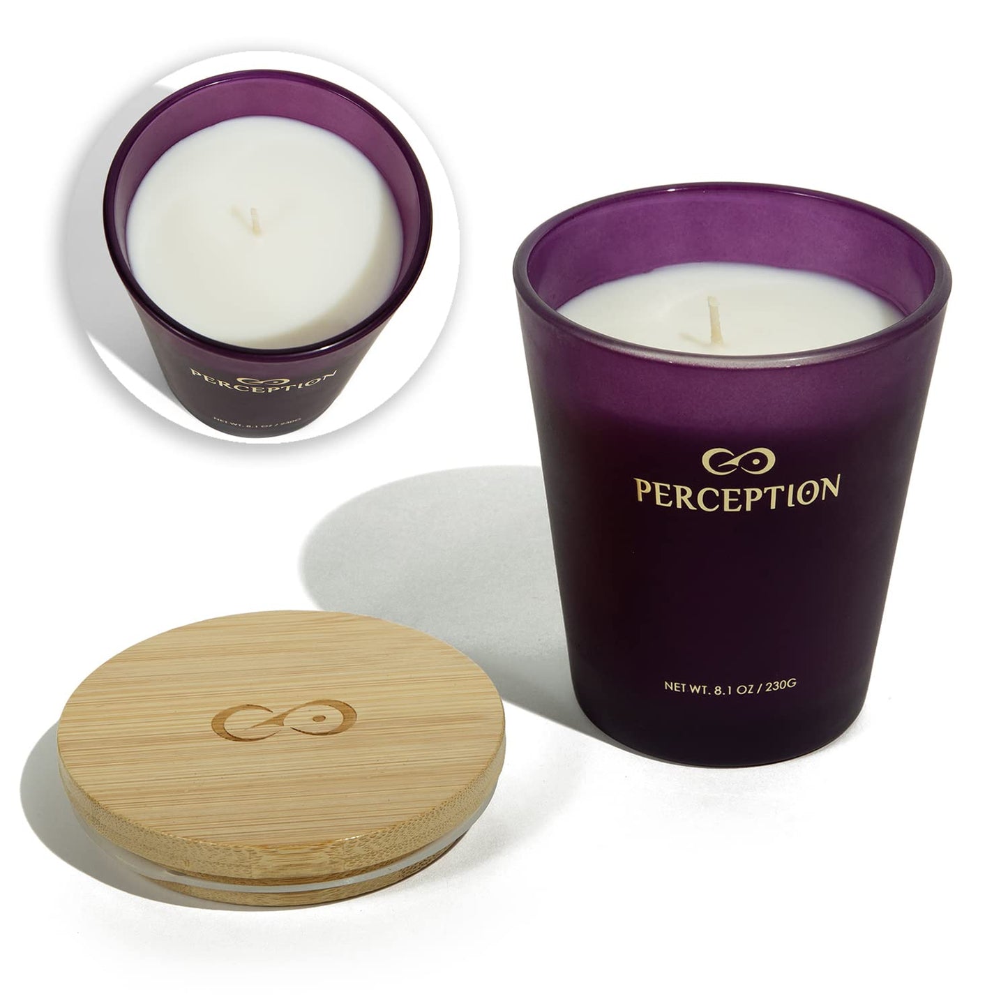 PERCEPTION AROMAS Luxury Lavender Vanilla Candle | 50 Hour Burn Time | Gift Box | Hand-Poured Soy Wax