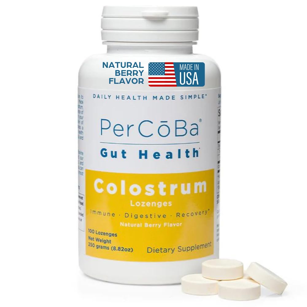 PERCOBA Bovine Colostrum Lozenges – Berry, 100 Count – Made in USA