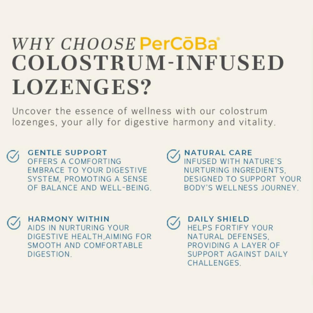 PERCOBA Bovine Colostrum Lozenges – Berry, 100 Count – Made in USA