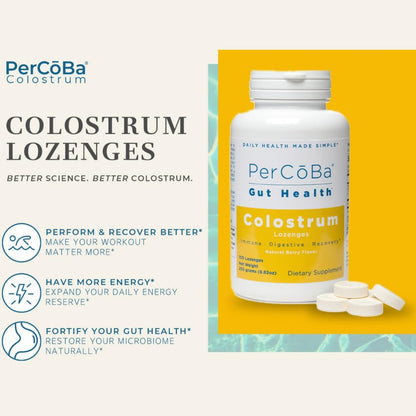 PERCOBA Bovine Colostrum Lozenges – Berry, 100 Count – Made in USA