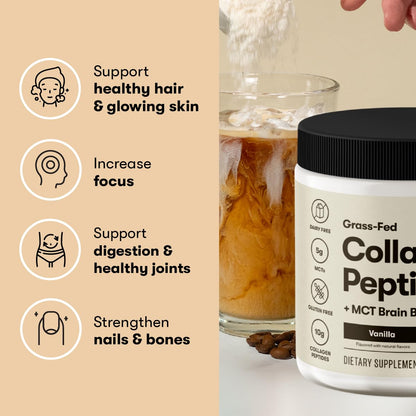Perfect Keto Collagen Peptides with MCT Oil – Grass-Fed, Low Carb, Keto Coffee Creamer