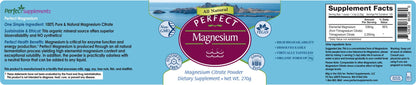 Perfect Magnesium Citrate Powder - 270g | 100% Pure & Natural