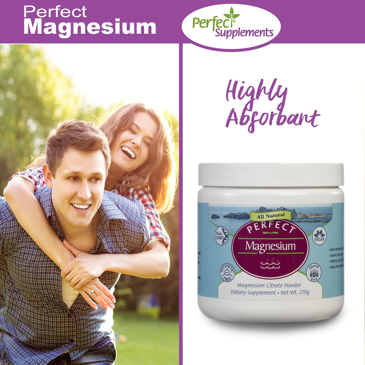 Perfect Magnesium Citrate Powder - 270g | 100% Pure & Natural