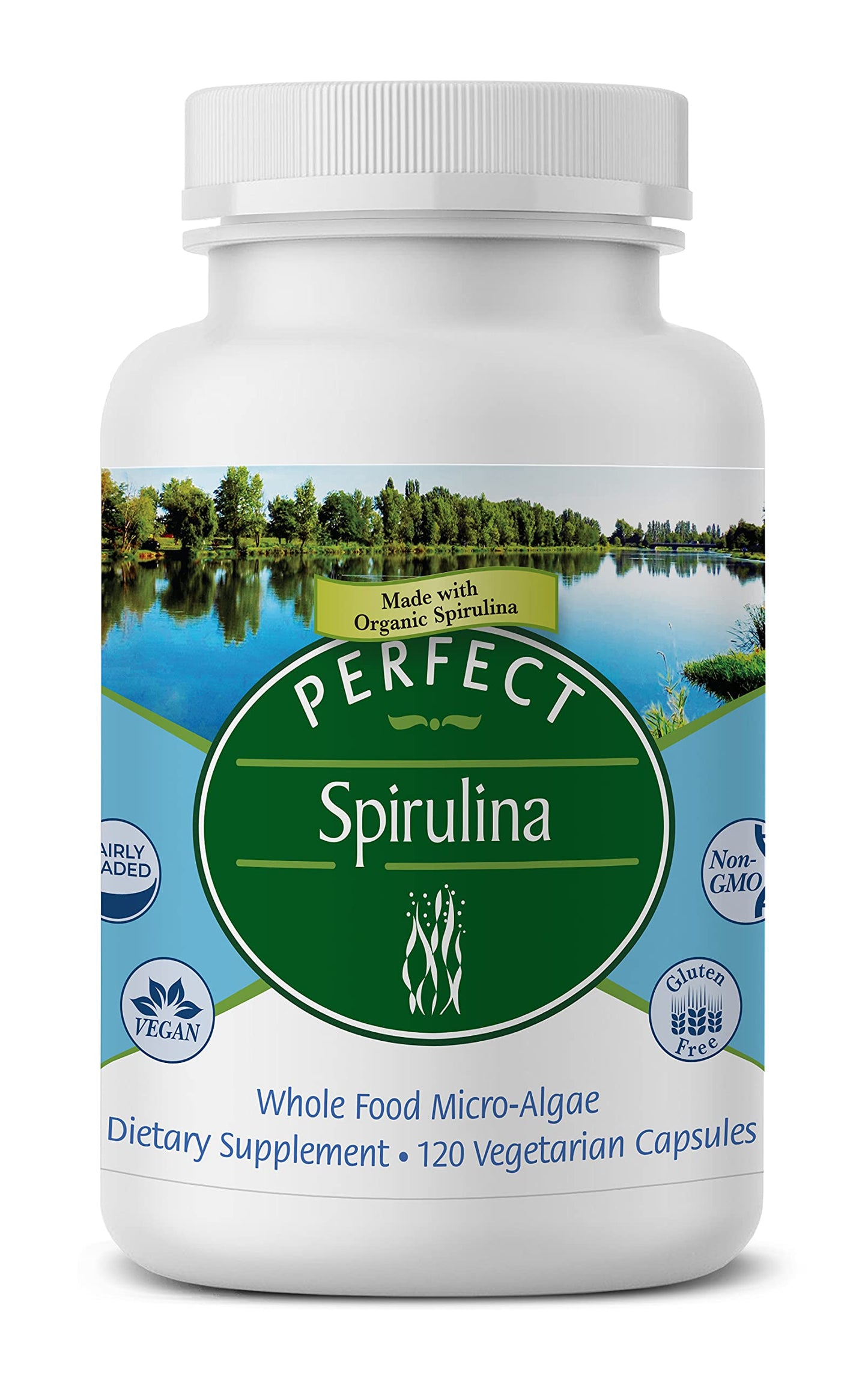 Perfect Spirulina – Organic 120 Veggie Capsules | Whole Food Micro Algae | Immune Support