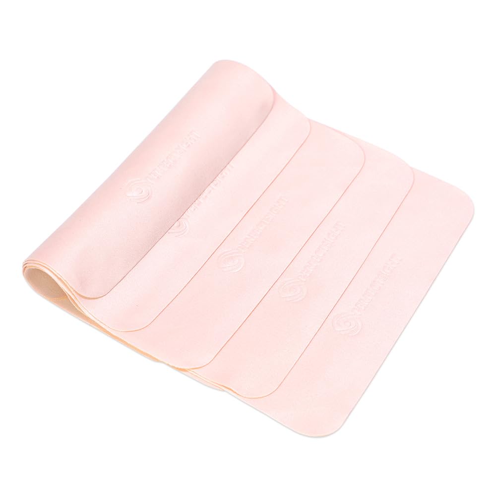 PERFECTSIGHT Microfiber Cleaning Cloth – 6 Pack (5.7x6.7 in) Pink, Safe for Coated Lenses
