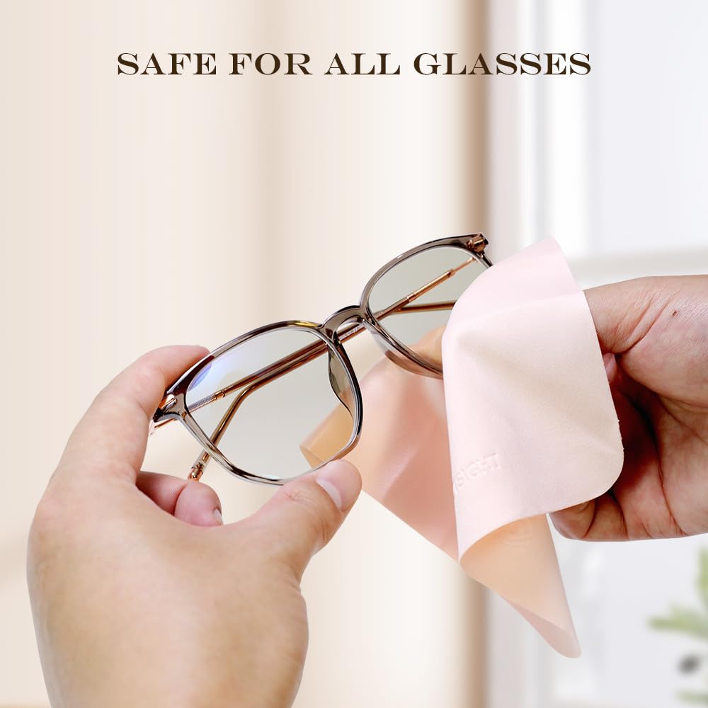 PERFECTSIGHT Microfiber Cleaning Cloth – 6 Pack (5.7x6.7 in) Pink, Safe for Coated Lenses