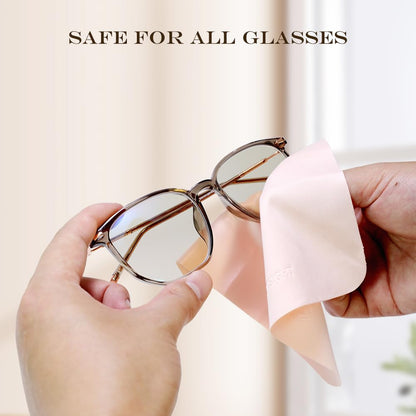 PERFECTSIGHT Microfiber Cleaning Cloth – 6 Pack (5.7x6.7 in) Pink, Safe for Coated Lenses