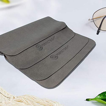 PERFECTSIGHT Microfiber Cleaning Cloths, 6 Pack (5.7 x 6.7 in) – Lint-Free Lens & Screen Cleaner for Eyeglasses, Sunglasses, Phones, Screens | Safe for All Coated Lenses