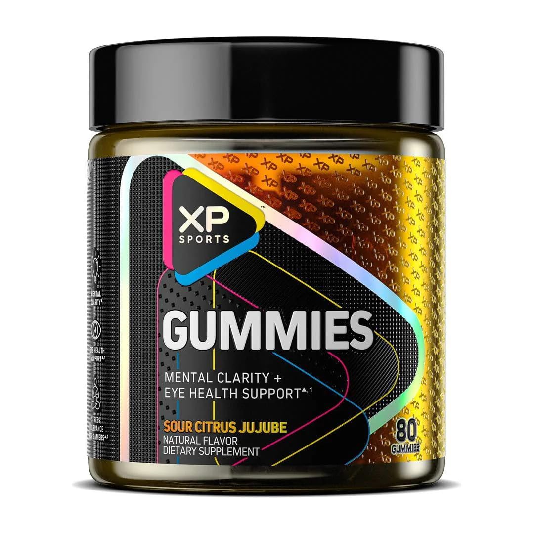 Performance Sports Gummies – Mental Clarity & Eye Health – Sour Citrus Jujube, 160 Gummies