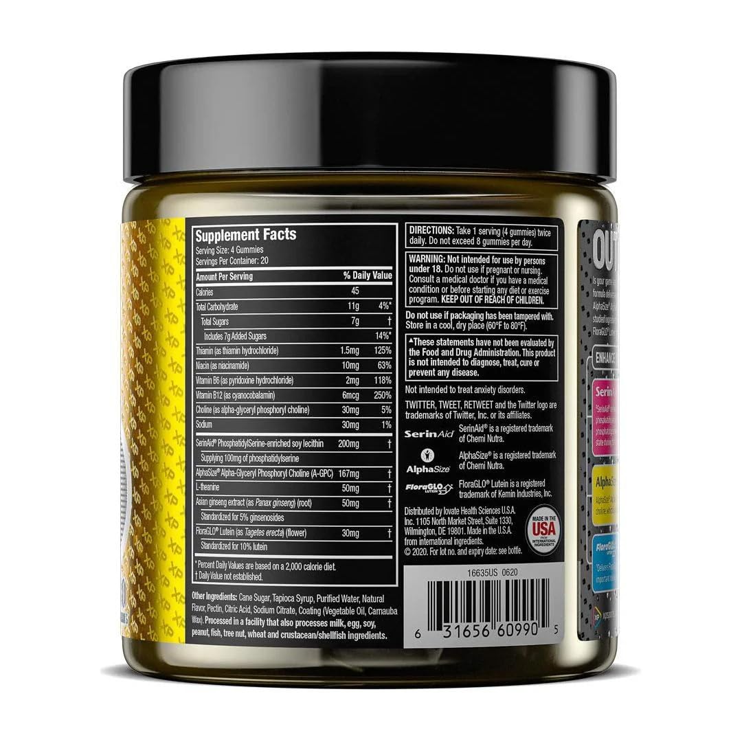 Performance Sports Gummies – Mental Clarity & Eye Health – Sour Citrus Jujube, 160 Gummies