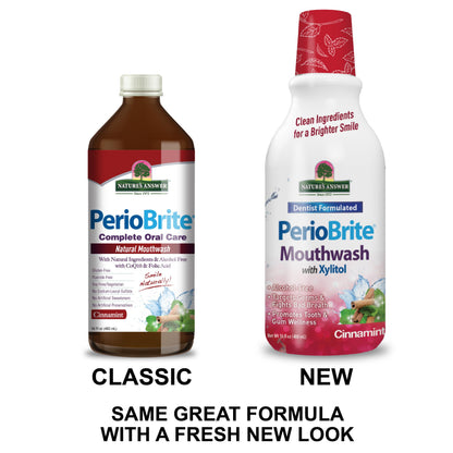 Nature's Answer PerioBrite Cinamint Mouthwash – Fluoride-Free, Alcohol-Free, 16oz
