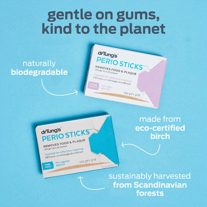 drTung's Perio Sticks - Interdental Cleaning, Soft Tooth Picks, 100 Count