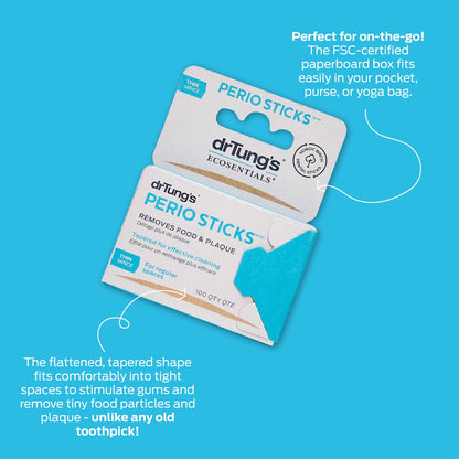 drTung's Perio Sticks - Interdental Cleaning, Soft Tooth Picks, 100 Count