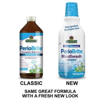Nature's Answer PerioBrite Winter Mint Mouthwash – Fluoride-Free, Alcohol-Free & Vegan (16oz)