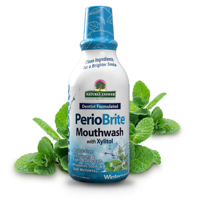 Nature's Answer PerioBrite Wintermint Mouthwash - Fluoride-Free, 16oz (2 Pack)