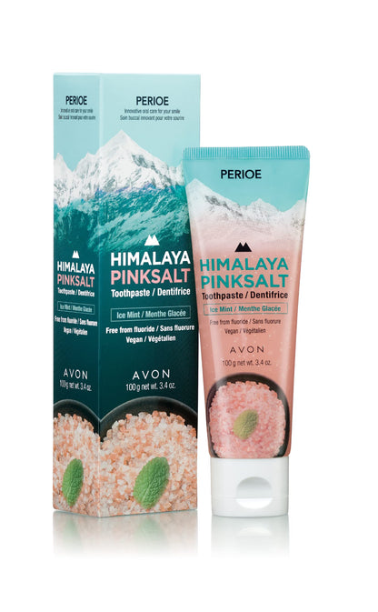 PERIOE Flouride-Free Himalayan Pink Salt Toothpaste - Ice Mint with Aloe Vera, 3.4 oz | Vegan & Cruelty-Free