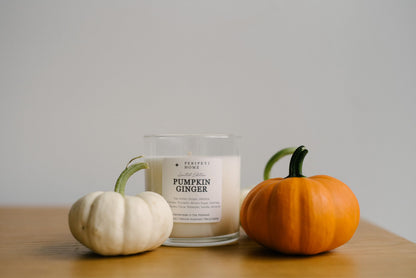 PERIPETI Home Pumpkin Ginger Scented Candle | 8.5oz Soy Wax, Cozy Fall Aromatherapy