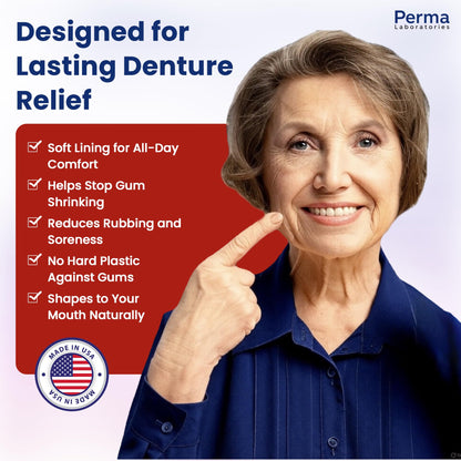 Perma Soft Denture Reliner Kit - Relines 2 Plates (Semi-Soft DIY) - Upper & Lower