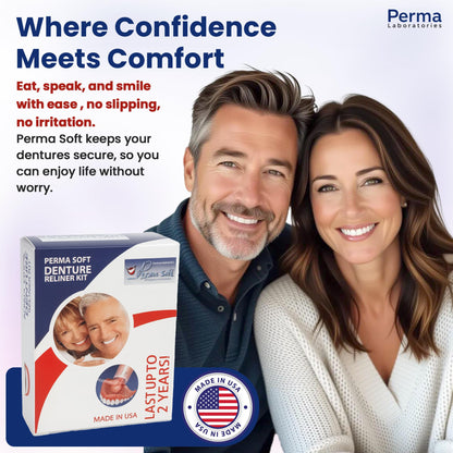 Perma Soft Denture Reliner Kit - Relines 2 Plates (Semi-Soft DIY) - Upper & Lower