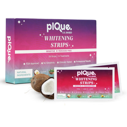Peroxide Free Teeth Whitening Strips - 14 Treatments (28 Strips) | Gentle Formula for Sensitive Teeth