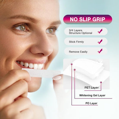Peroxide Free Teeth Whitening Strips - 14 Treatments (28 Strips) | Gentle Formula for Sensitive Teeth
