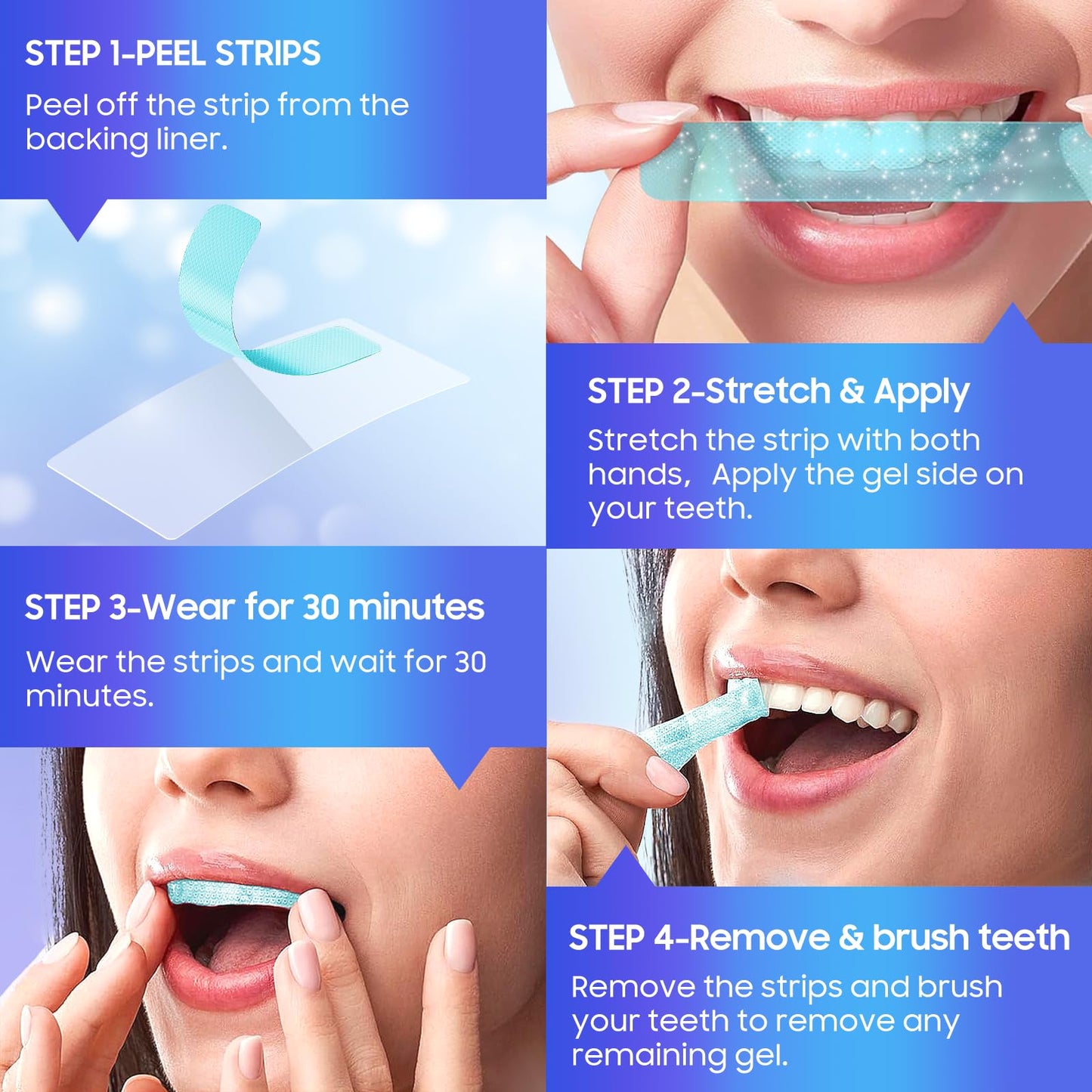 LUANERL Teeth Whitening Strips - 56 Strips (28 Treatments), Peroxide-Free, Enamel-Safe & Sensitivity-Free