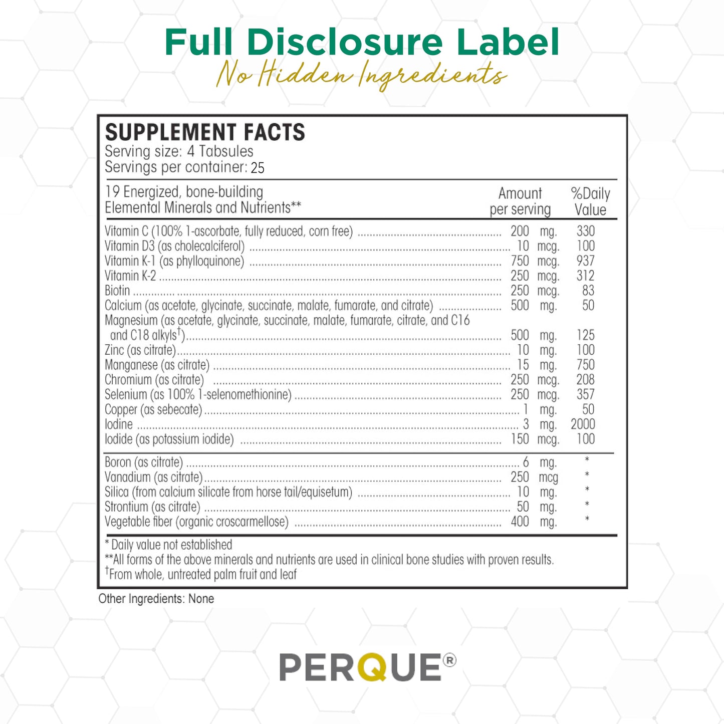 PERQUE Bone Guard Forte 100 Count – Bone Health Supplement