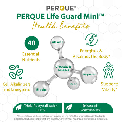 Perque Life Guard Mini Tabsules – 60 Count | 40 Essential Nutrients for Heart, Body & Brain