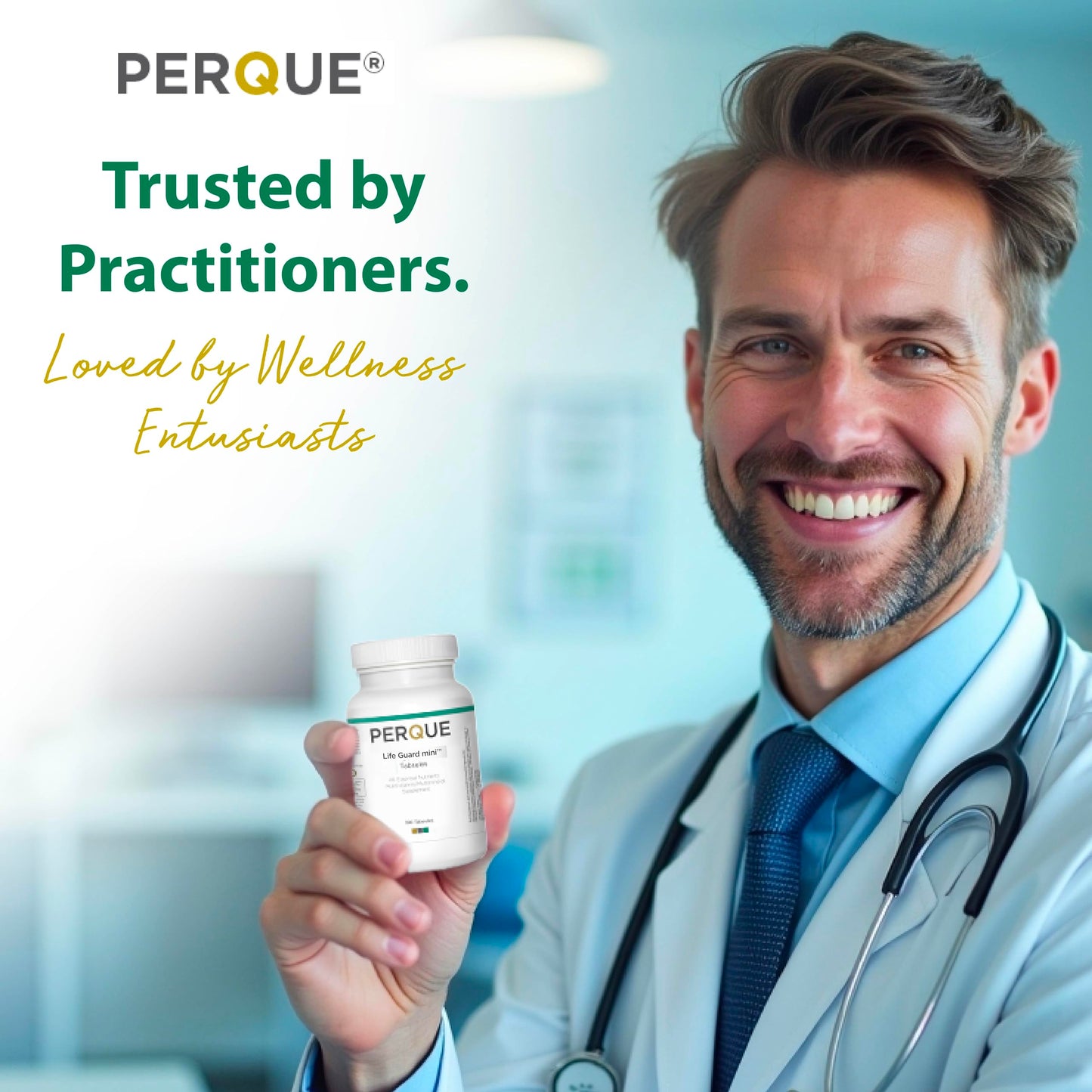 Perque Life Guard Mini Tabsules – 60 Count | 40 Essential Nutrients for Heart, Body & Brain