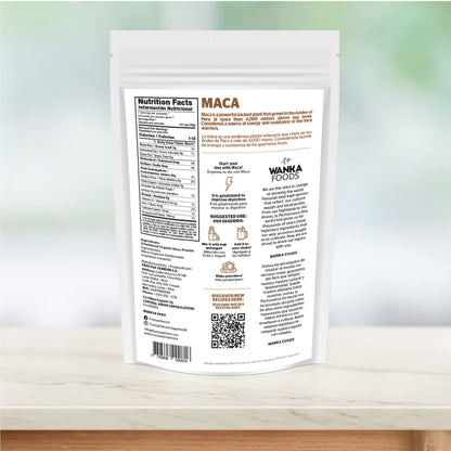 WANKA FOODS Organic Gelatinized Maca Powder – 8oz / 227g | Peruvian Maca Root, Vegan, USDA Organic, Non-GMO, Gluten-Free, Keto-Friendly
