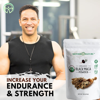 Organic Black Maca Root Powder (16 oz) – USDA Organic, Non-GMO, Vegan