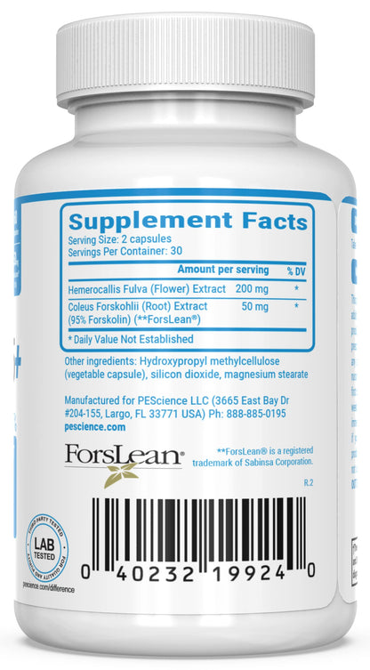 PEScience Forskolin Capsules, 95% Pure Forskolin Extract from Coleus Forskohlii, Patented ForsLean, 50mg, 60 Count