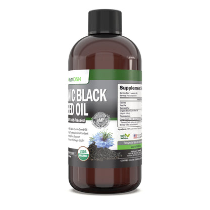 Organic Black Seed Oil – USDA Organic, Thymoquinone Rich, Cold-Pressed (8 oz)