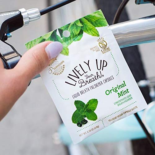 Chewable Liquid Filled Mint Capsule Breath Fresheners - 120 ct | Vegetarian Formula